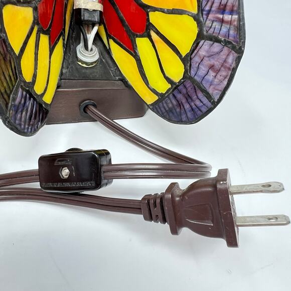 Tiffany Style Butterfly Table Lamp Stained Glass Night Light Boho Cottage Decor - Picture 15 of 16